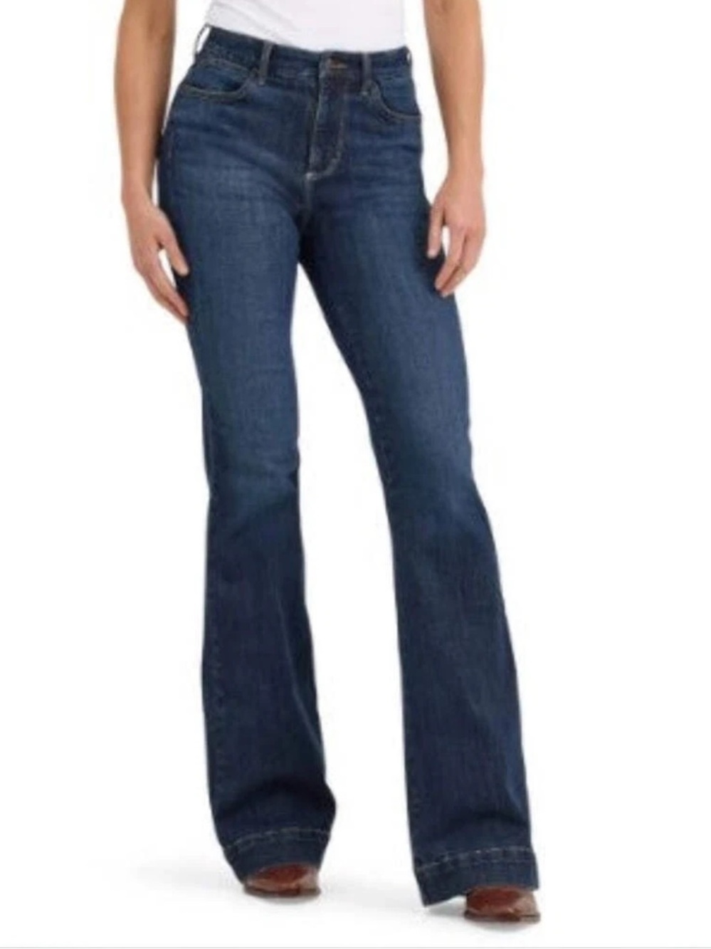 Wrangler Bespoke Trouser Jeans Dark Wash High Rise Denim 112367600 Blue 31 X 32